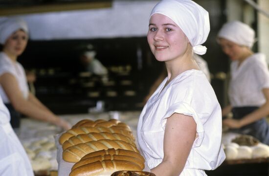 Students of vocational school having work practice