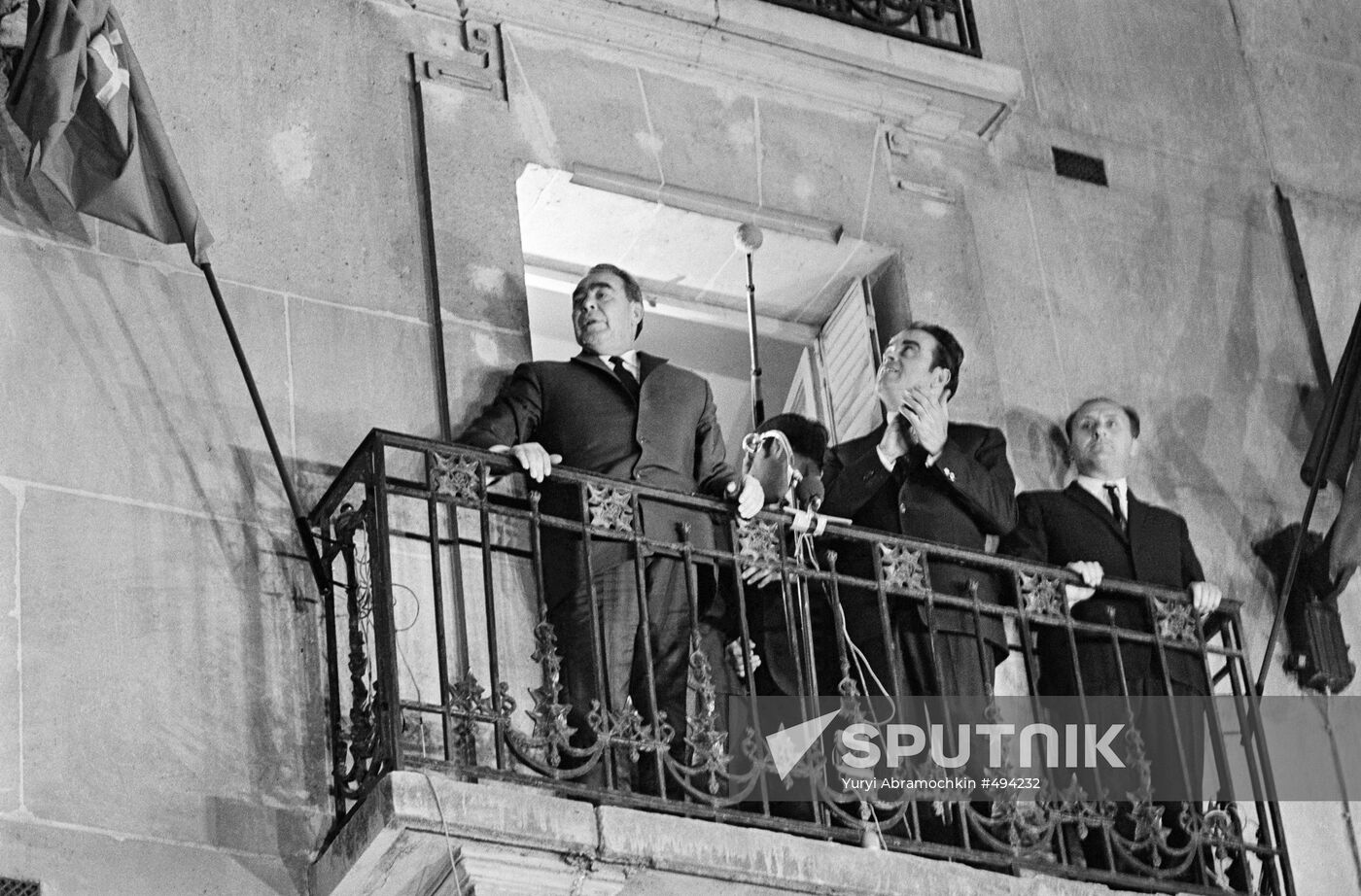 Soviet leader Leonid Brezhnev visits Paris