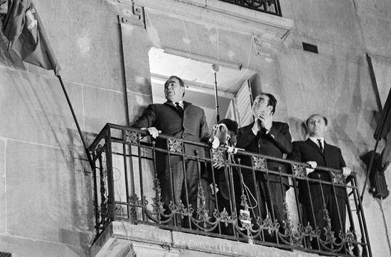 Soviet leader Leonid Brezhnev visits Paris