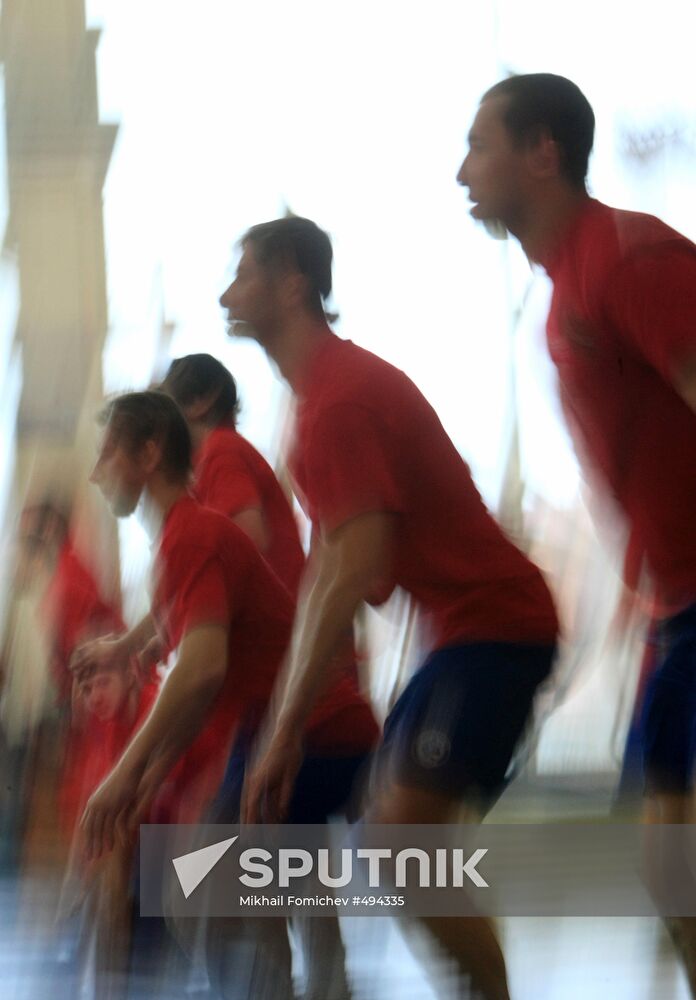 Russian National Hockey Team holds open training session