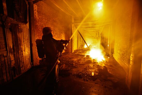 Fire crews battling blaze at St. Petersburg's Lenformash