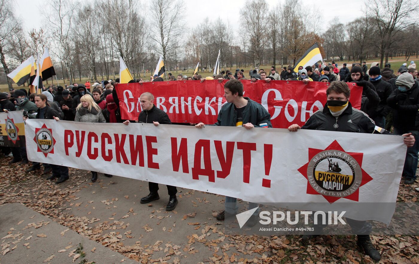 Nationalists hold Russian March rally in St. Petersburg