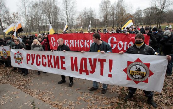 Nationalists hold Russian March rally in St. Petersburg