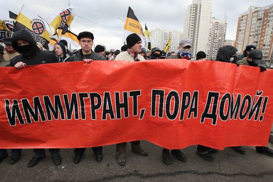Nationalists hold Russian March rally in Moscow