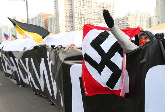 Nationalists hold Russian March rally in Moscow