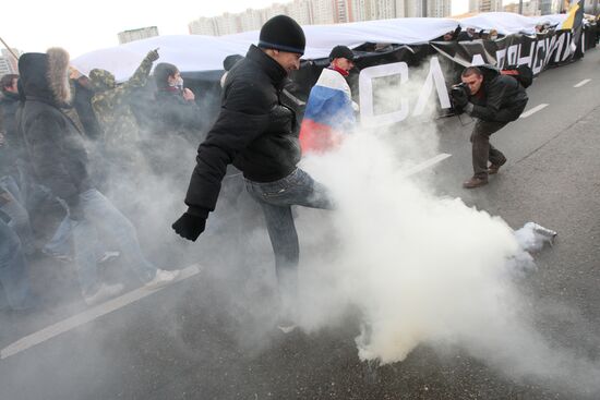 Nationalists hold Russian March rally in Moscow