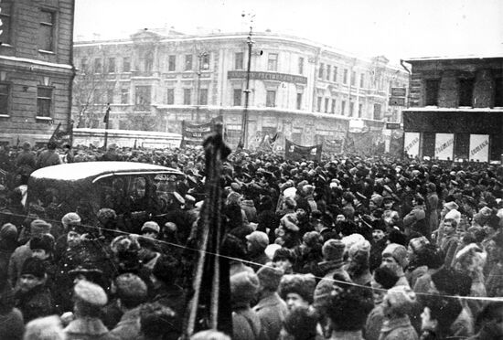 Demonstration under slogan "All Out for Fight Against Denikin!"