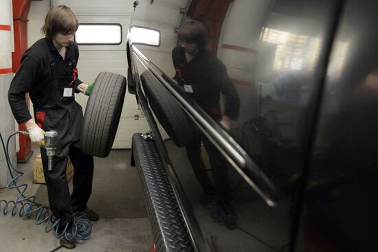 Summer tires replaced with winter ones