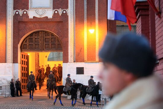 Military parade rehearsal, Red Square