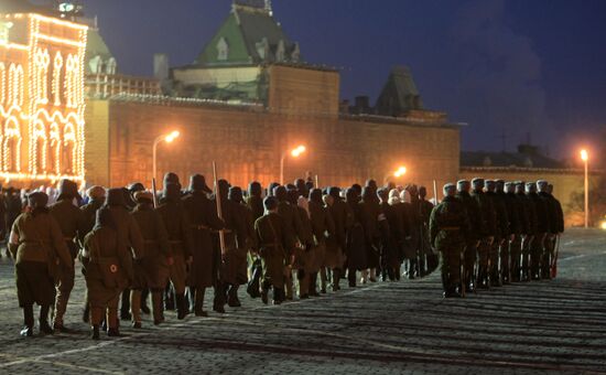 Military parade rehearsal, Red Square