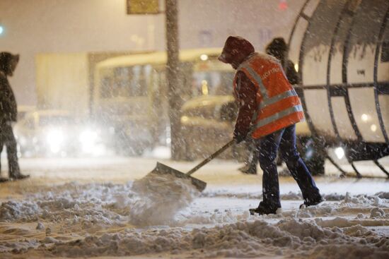Snowfall in Moscow