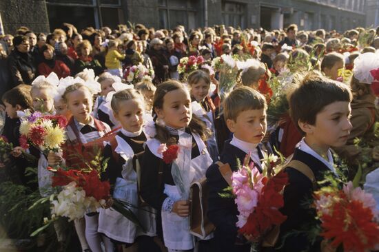 1st September assembly at Moscow school