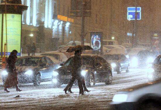 Snowfall in Moscow