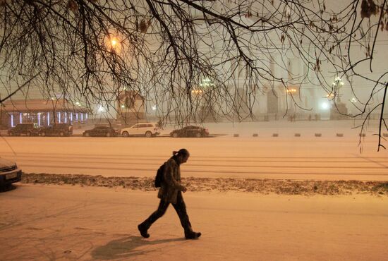 Snowfall in Moscow