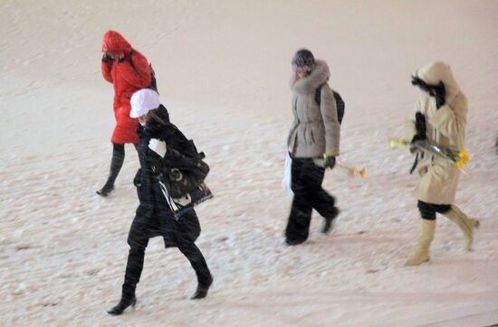 Snowfall in Moscow