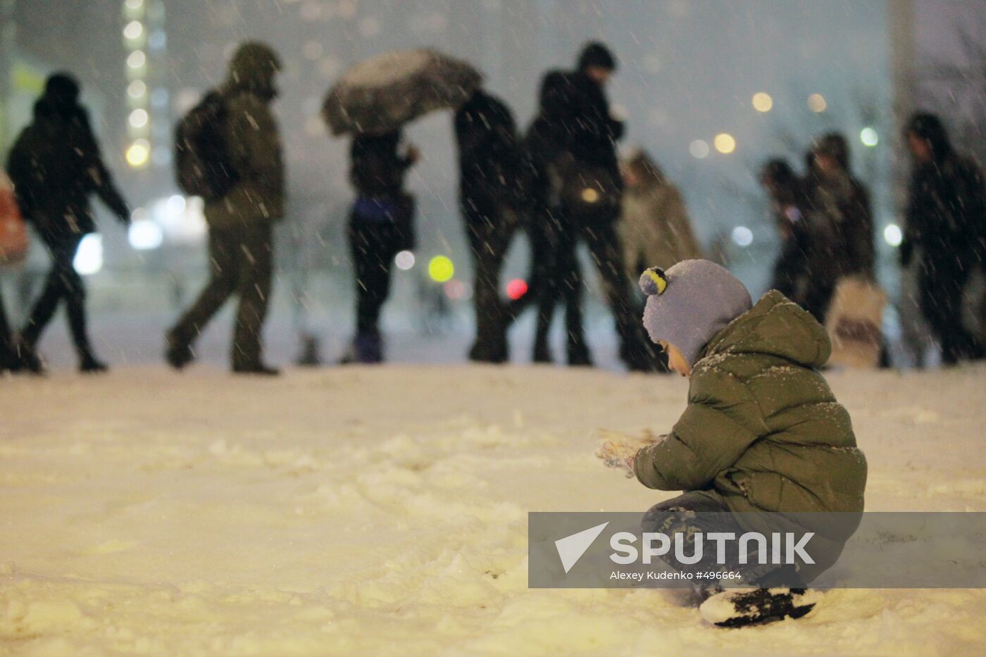Snowfall in Moscow
