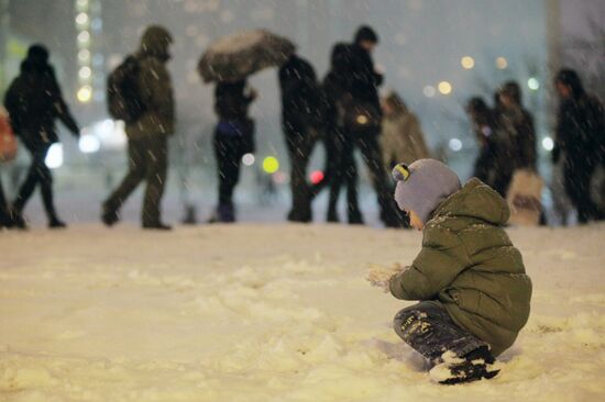 Snowfall in Moscow