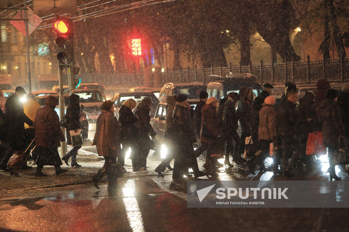 Snowfall in Moscow