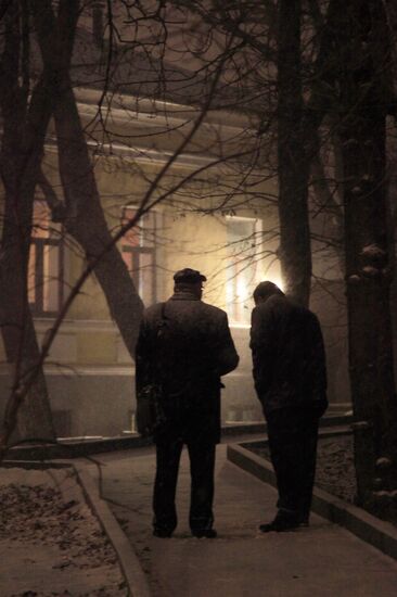 Snowfall in Moscow