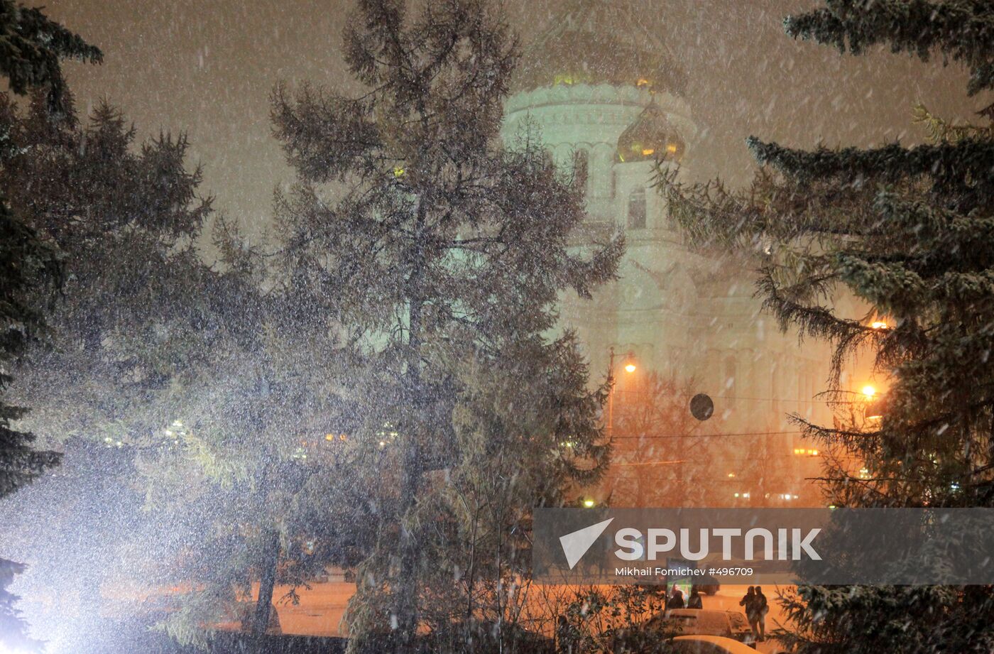 Snowfall in Moscow