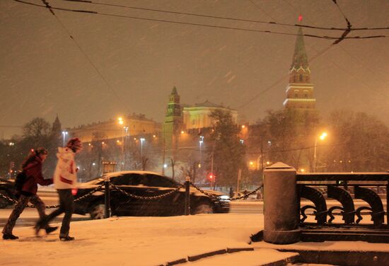 Snowfall in Moscow