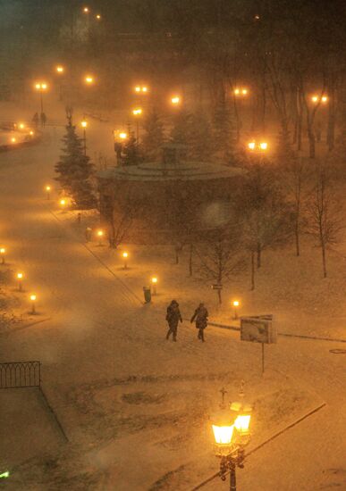 Snowfall in Moscow