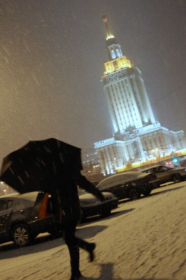 Snowfall in Moscow