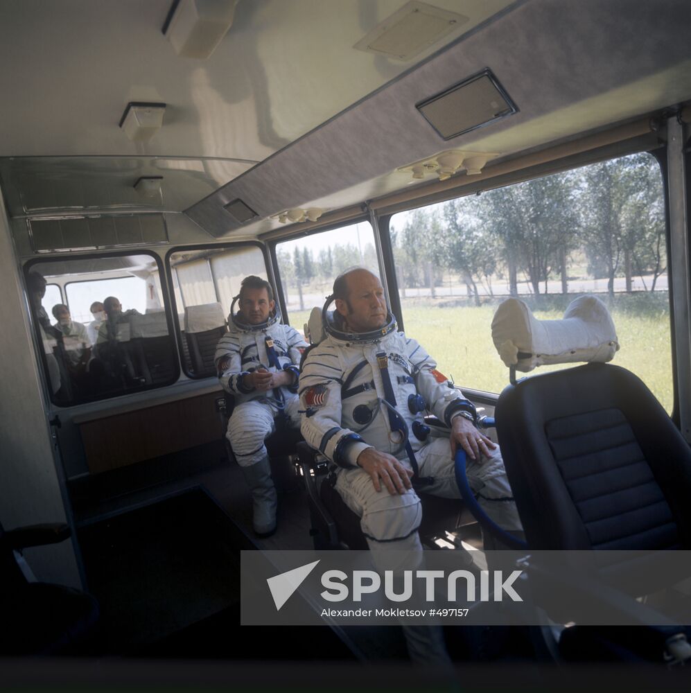 Cosmonauts Valery Kubasov and Alexei Leonov