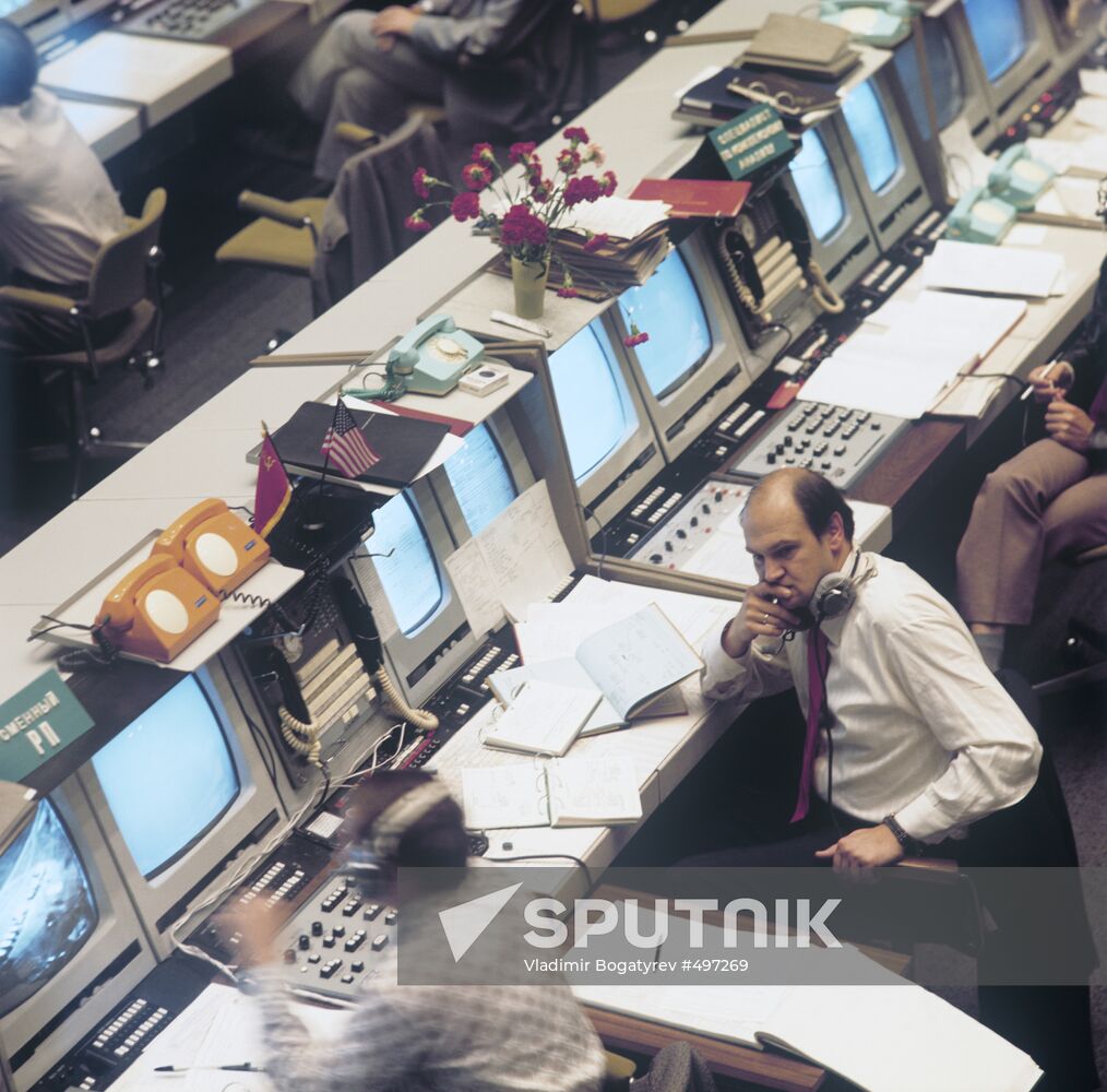 In Soviet Mission Control Center