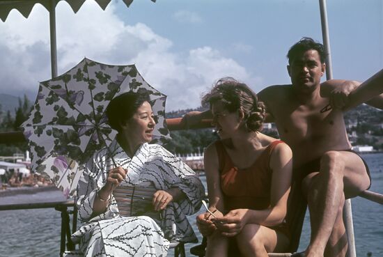V. Tereshkova-Nikolayeva, A. Nikolayev and O. Yoshiko