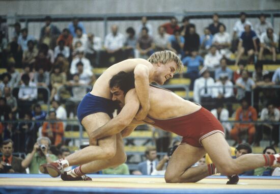 Wrestlers Ilya Mate and Július Strnisko