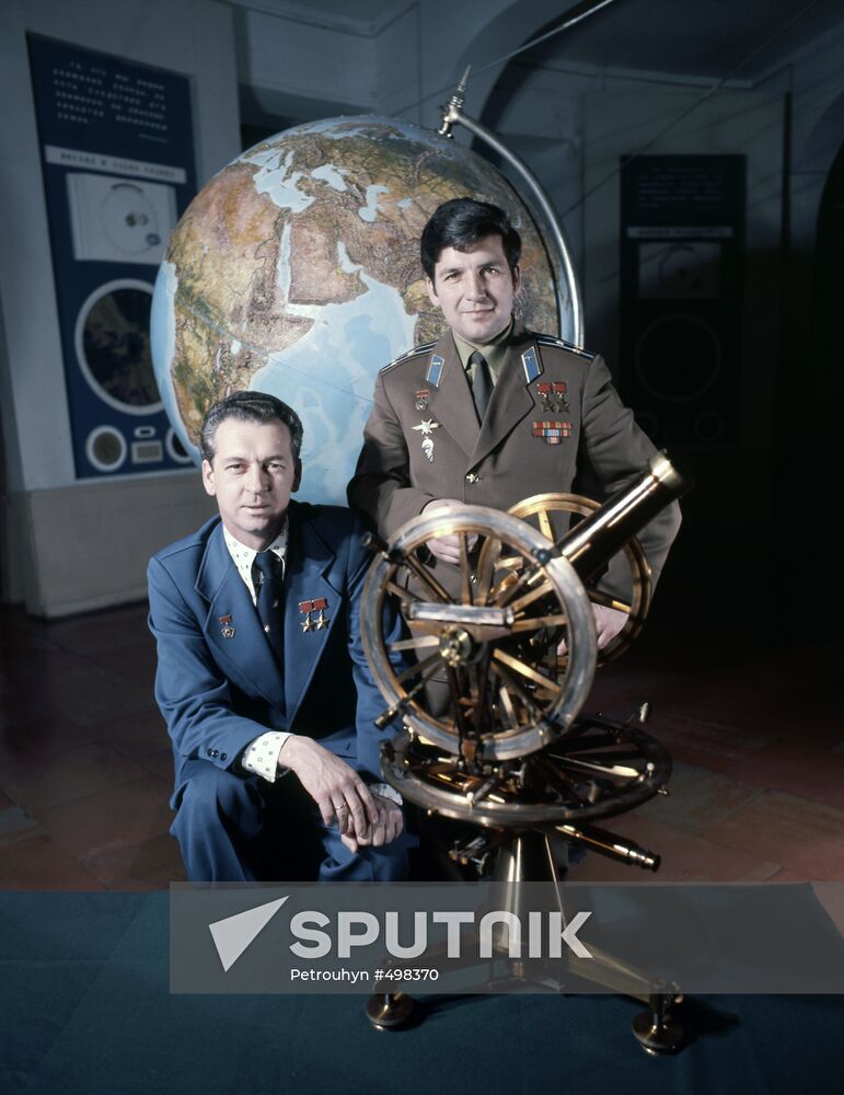 Cosmonauts Vitaly Sevastyanov and Pyotr Klimuk