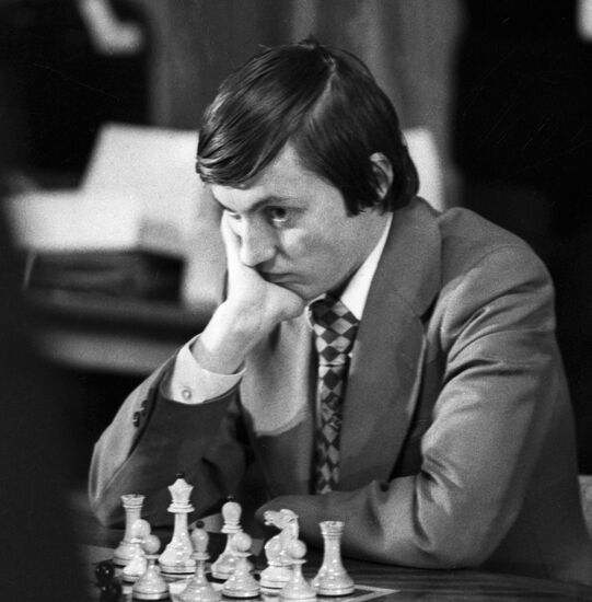 Russian Chess Grandmaster Anatoly Karpov Attends Editorial Stock