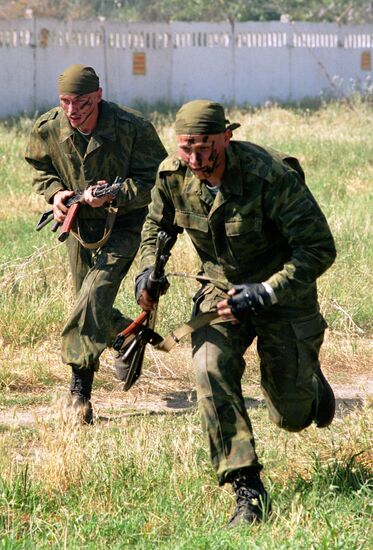 RECONNAISSANCE UNIT SOLDIERS MOCK FIGHTING