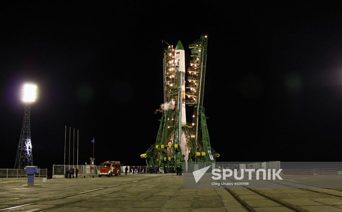 Launch of Soyuz booster rocket with Progress-M freighter