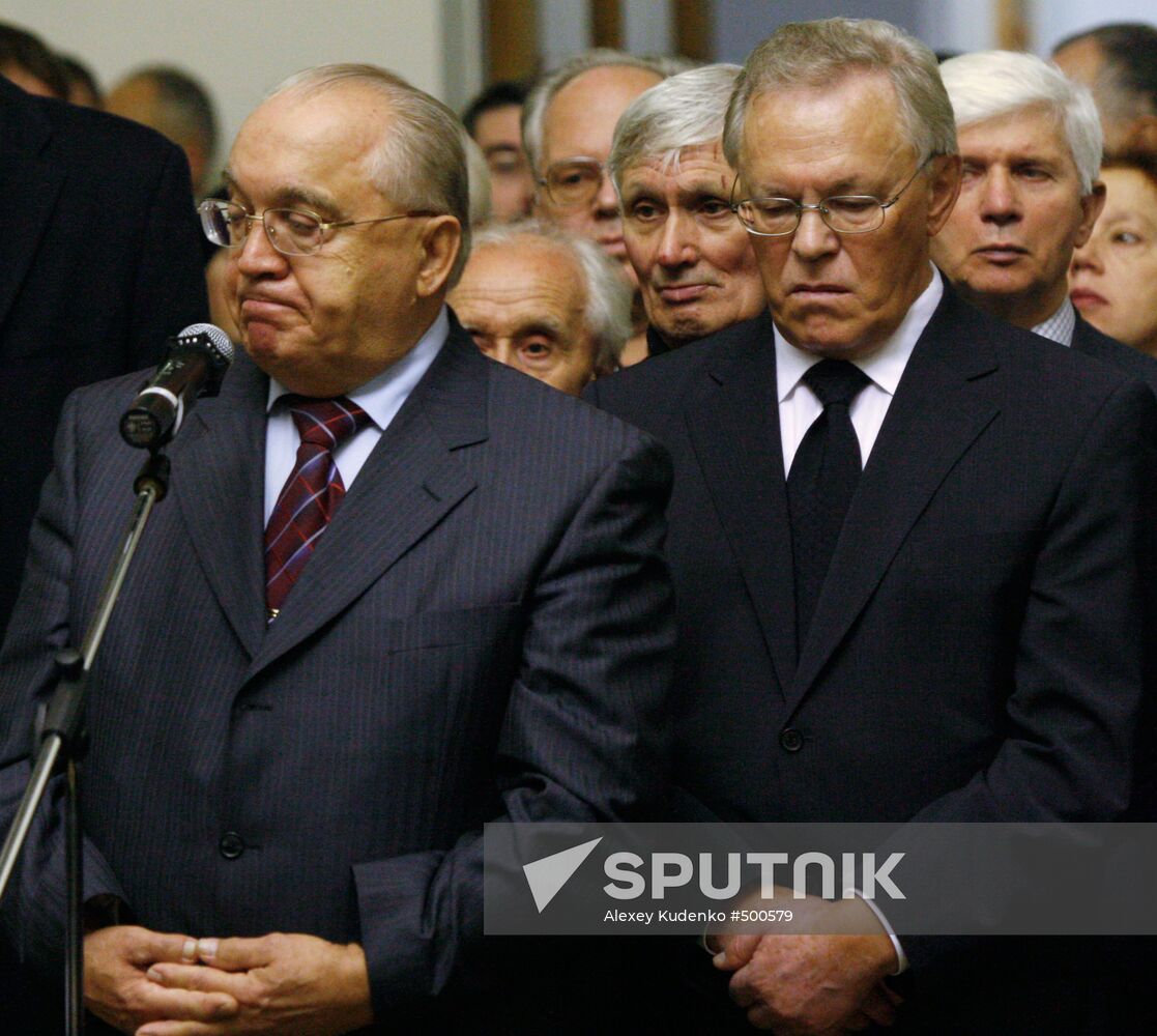 Viktor Sadovnichy and Yury Osipov attend funeral service