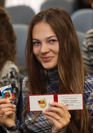 Russian Olympic team candidate's card issue ceremony