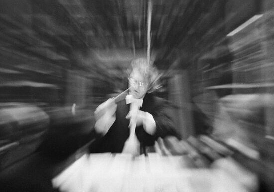 An orchestra conductor