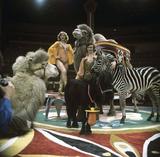 Animal trainers Lyubov Fedotov and Boris Fedotov