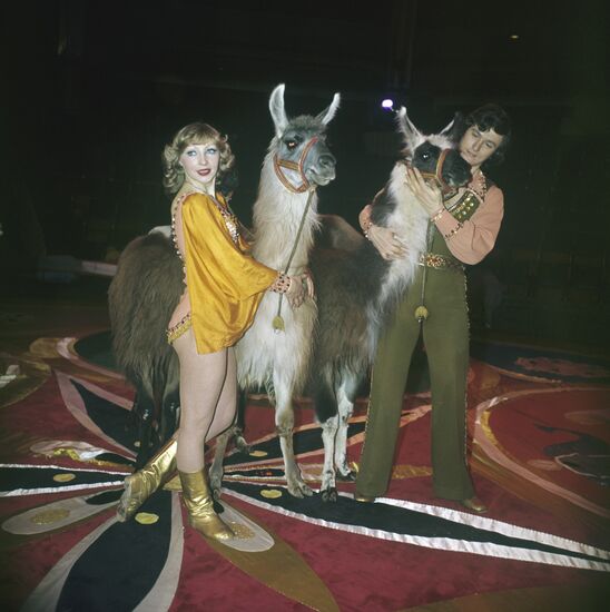 Animal trainers Lyubov Fedotova and Boris Fedotov