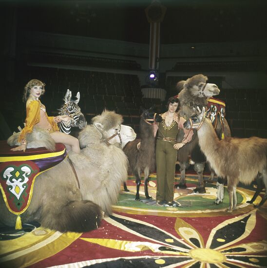 Animal trainers Lyubov Fedotov and Boris Fedotov