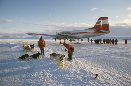 Soviet polar explorers at Mawson Station