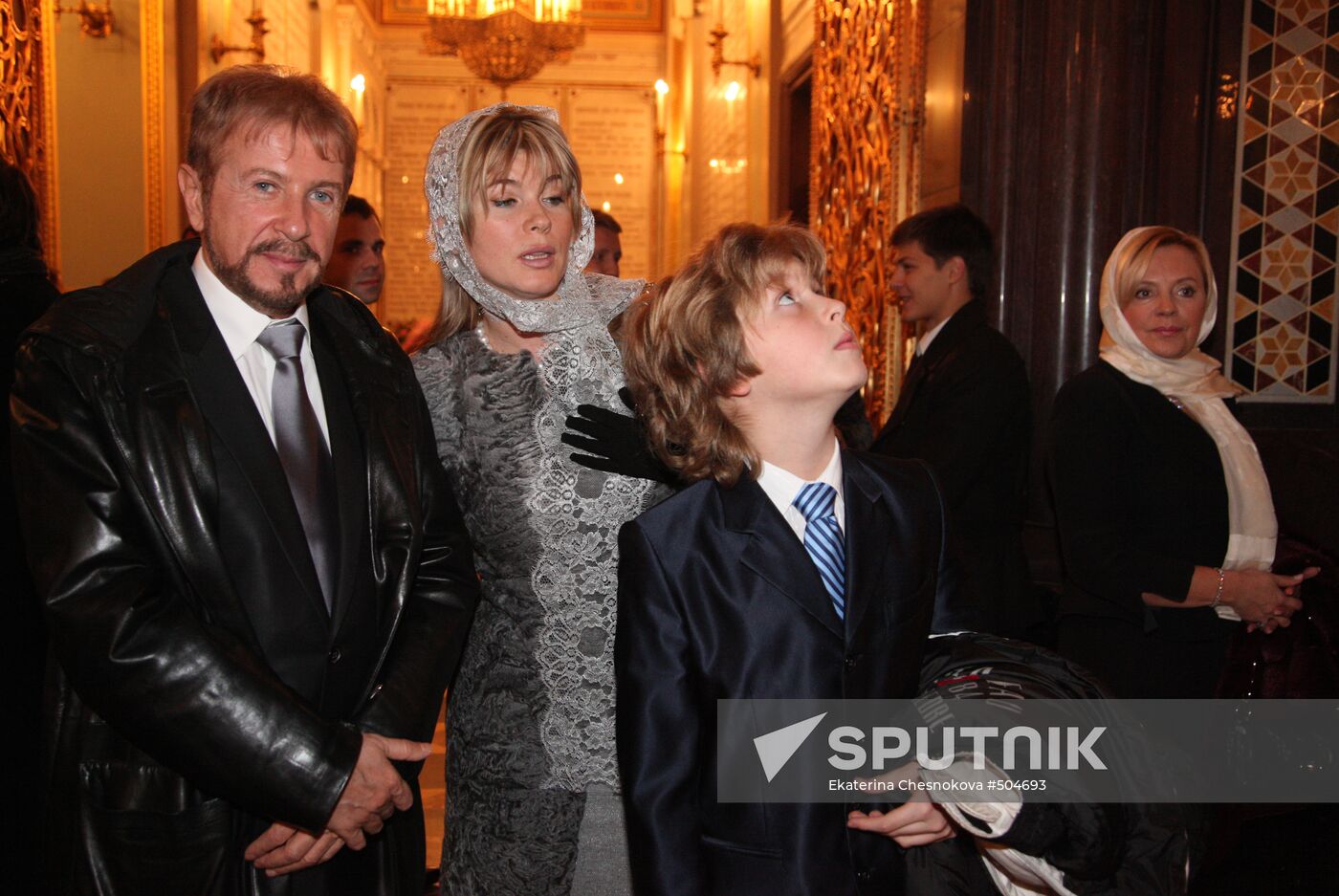 Restaurant owner Andrei Delos and his family