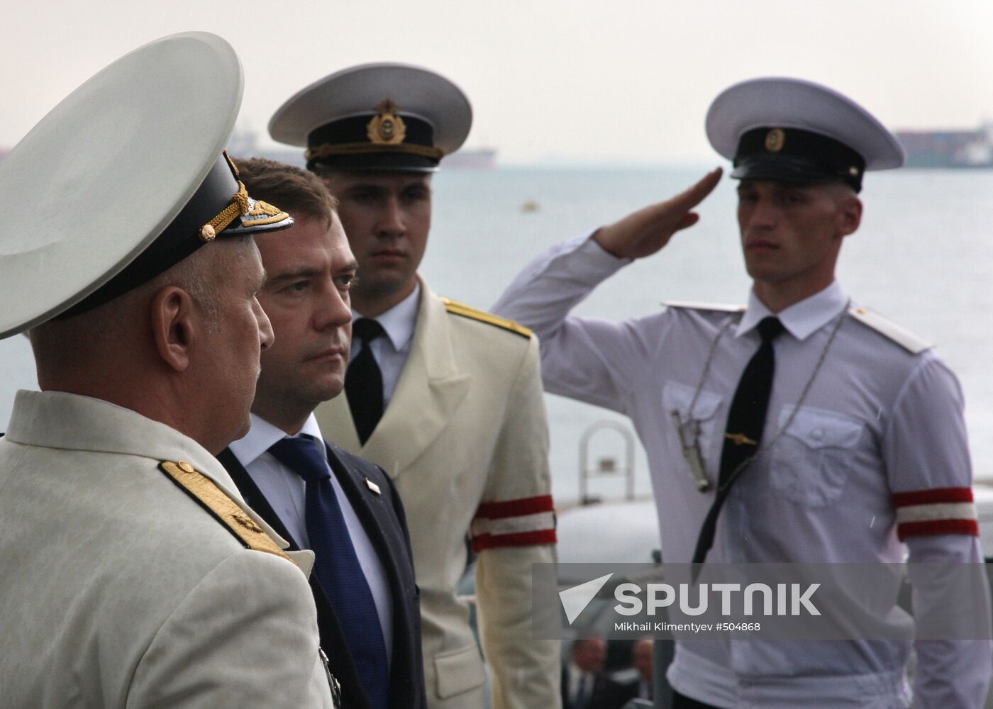 Dmitry Medvedev visiting the Varyag cruiser