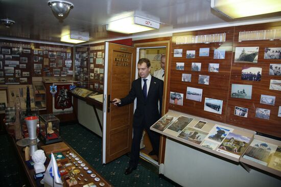 Dmitry Medvedev visiting the Varyag cruiser