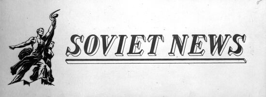 Headline of illustrated newspaper "Soviet News"