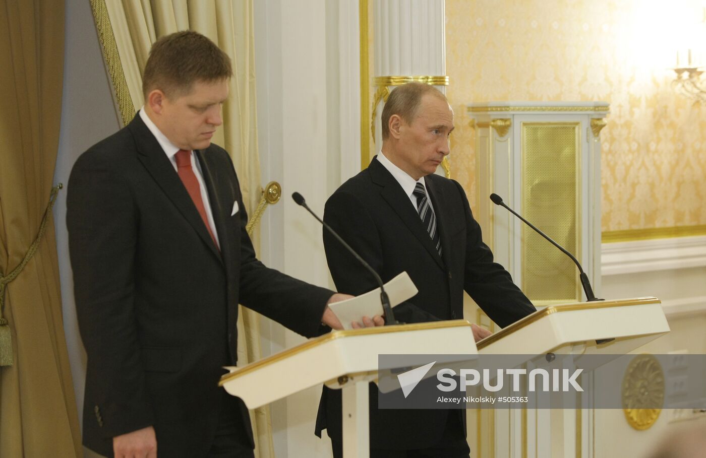 Vladimir Putin and Robert Fico