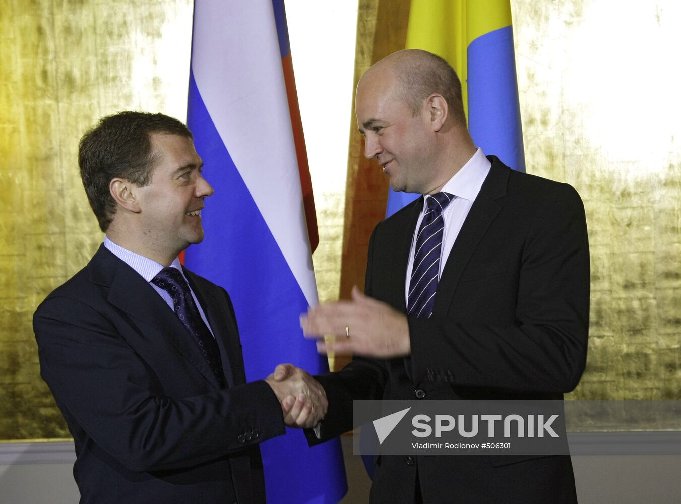 Dmitry Medvedev arriving in Sweden