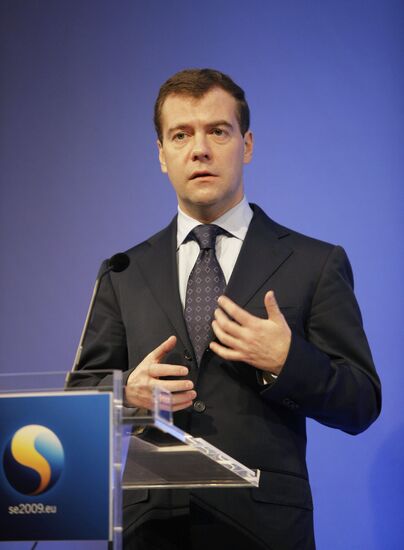 Dmitry Medvedev attends EU-Russia summit in Stockholm