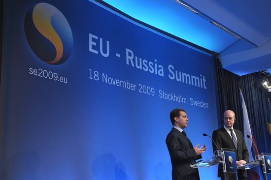 Dmitry Medvedev attends EU-Russia summit in in Stockholm